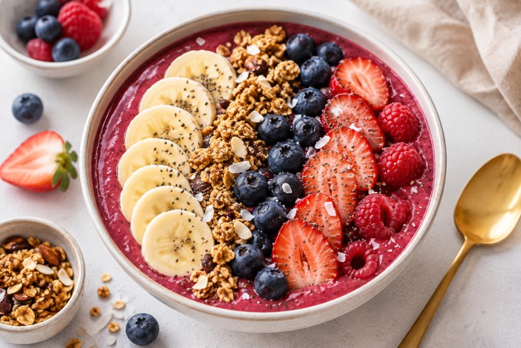 Smoothie Bowl Fruits Rouges, Banane & Granola